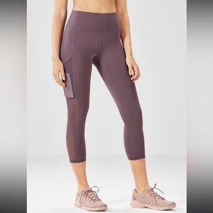Fabletics Mila Pocket Leggings, Mauve, 7/8 Length - S/M